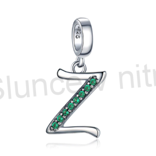 Postříbřený přívěsek – Písmeno Z se zirkony (BE6)