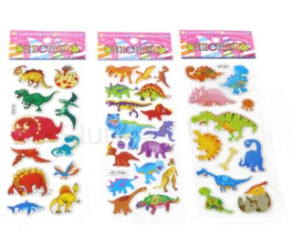 Bubble samolepky 3 D Jurský park kreslené mix arch (E19)