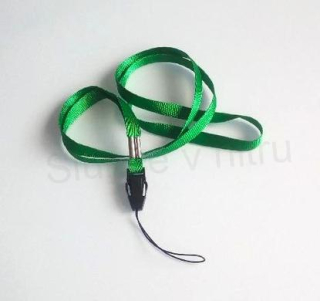 Nylonová šňůrka na krk jednobarevná zelená (E20)