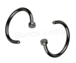 Piercing do nosu z chirurgické oceli 10 mm černý (BB113)