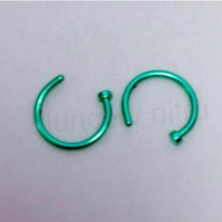 Piercing do nosu z chirurgické oceli 10 mm zelený (BB113)