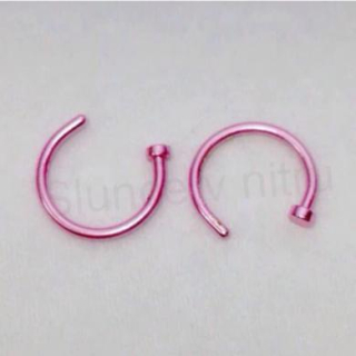 Piercing do nosu z chirurgické oceli 10 mm růžový (BB113)