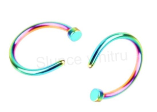Piercing do nosu z chirurgické oceli 10 mm duhový (BB113)