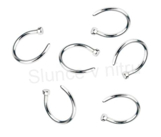 Piercing do nosu z chirurgické oceli 6 x 6 mm platinový (BB114)