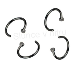 Piercing do nosu z chirurgické oceli 6 x 6 mm černý (BB114)