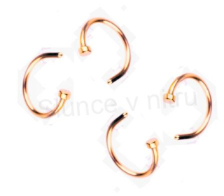 Piercing do nosu z chirurgické oceli 6 x 6 mm zlatý (BB114)