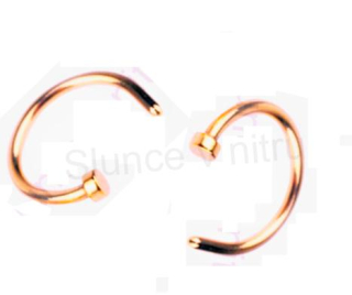 Piercing do nosu z chirurgické oceli 10 mm tmavě zlatá (BB115)