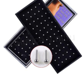 Piercing do nosu z chirurgické oceli  10 mm (BB117)