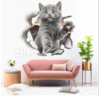3D Samolepící dekorace kočka (E24)