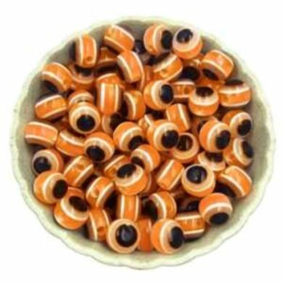 Plastový korálek Oko 6 mm | oranžové (AC120)