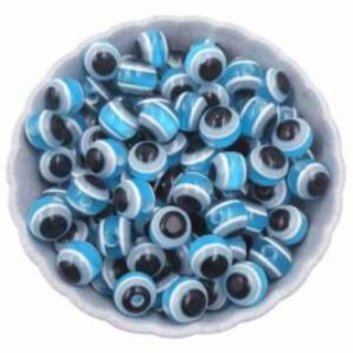 Plastový korálek Oko 6 mm | světle modré (AC121)