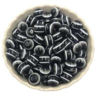 Plastový korálek Oko 6 mm | černé (AC123)