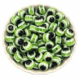 Plastový korálek Oko 6 mm | zelené (AC126)