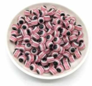 Plastový korálek Oko 6 mm | růžové (AC131)