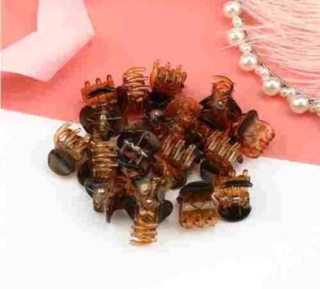 Mini skřipec do vlasů 1,2 x 1 cm, 4 kusy sada hnědý (H10)
