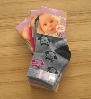 Kojenecké protiskluzové thermo ponožky s ABS – 3 páry velikost 12–24 měsíců (W32)
