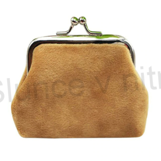 Semišová Dámská peněženka na zacvakavací zapínání hnědá (H13)