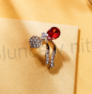 Brož s kamínky Swarovski Elements Chobotnice (HB2)