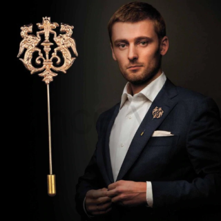 Pánská kovová brož do klopy (HB53)