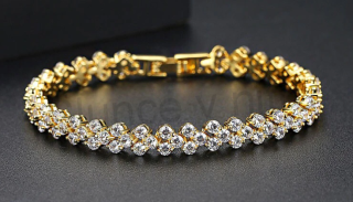 Pozlacený náramek se Zirkony (BC232)