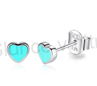 Postříbřené puzetové naušnice Srdce (BE41)