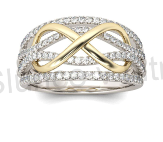 Postříbřený prsten Nekonečno se zirkony (BP189)
