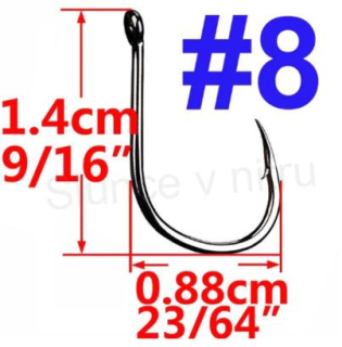 Uhlíkový karbonový háček velikost číslo 8 - 10 ks v balení (R1)