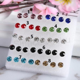 Hypoalergenní puzetové náušnice se zirkony – 16 × 3,1 mm (BB141)