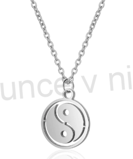 Náhrdelník s přívěškem - Jin a jang, chirurgická ocel (BD20)