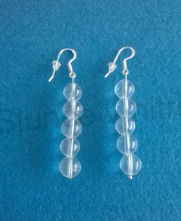 Minerální postříbřené náušnice kříšťál (X23)