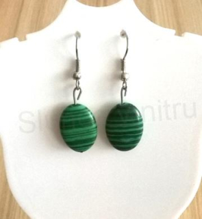 Minerální Malachitové naušnice (X27)