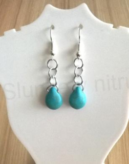 Minerální Tyrkenitové náušnice - slza (X33)