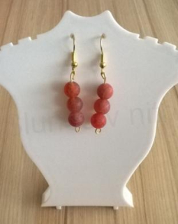 Achátové náušnice 8 x 8 mm (Dračí) (X37)