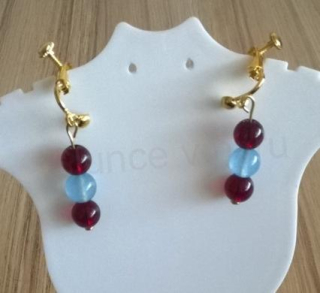 Minerální Granáto chalcedonové náušnice (X52)