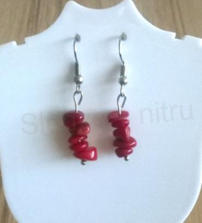 Minerální Korálové náušnice (X59)