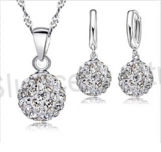 Postříbřená souprava šperků se Swarovski Elements (BE56)