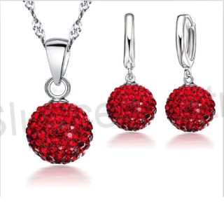 Postříbřená souprava šperků se Swarovski Elements (BE57)