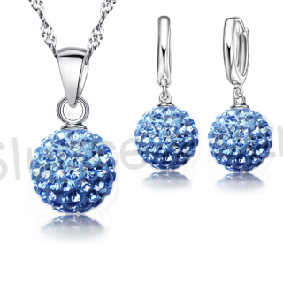 Postříbřená souprava šperků se Swarovski Elements (BE58)