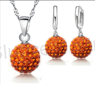Postříbřená souprava šperků se Swarovski Elements (BE60)