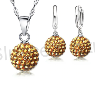 Postříbřená souprava šperků se Swarovski Elements (BE62)