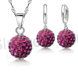 Postříbřená souprava šperků se Swarovski Elements (BE63)