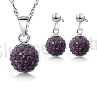 Postříbřená souprava šperků se Swarovski Elements (BE64)