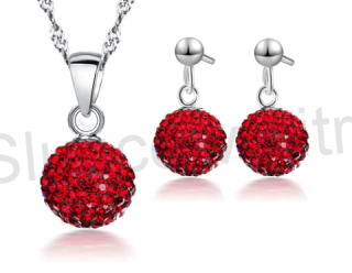 Postříbřená souprava šperků se Swarovski Elements (BE65)