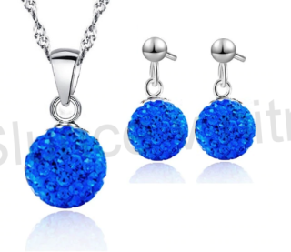 Postříbřená souprava šperků se Swarovski Elements (BE66)