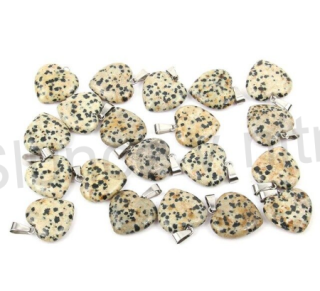 Přívěšek Jaspis dalmatin srdce (X71)