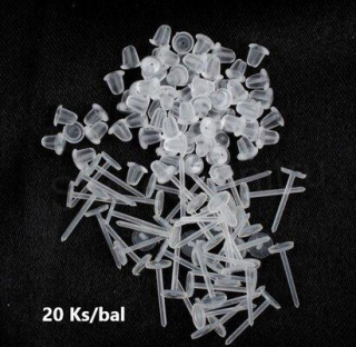 Puzety silikonové s ploškou 12 x 5 mm | 20 Kusů v baeníl (AA178)