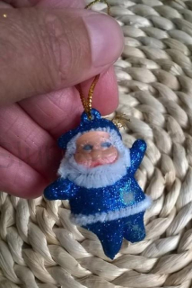 Mini přívěsky Vánoční motiv,Talismany Panáčkové Modrý (E32)