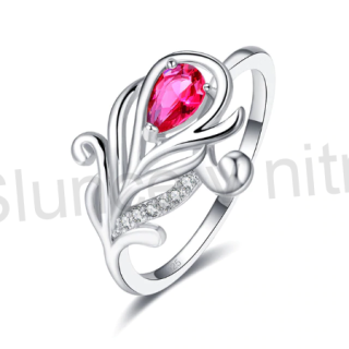 Postříbřený prsten se zirkony (BE97)