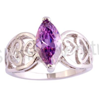 Prsten s fialovým broušeným zirkonem (BE98)