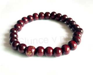 Dřevěný korálkový náramek vínový (BC35)